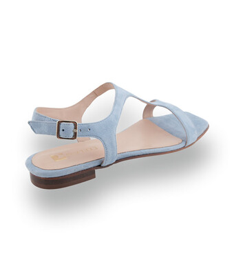 Pascucci Sandalette in hellblau velours