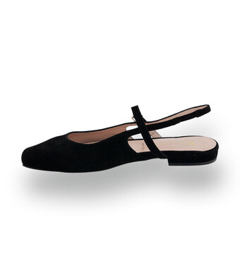 Pascucci Slingback - Karree-Form in schwarzem&nbsp;Veloursleder