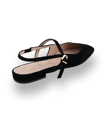 Pascucci Slingback - Karree-Form in schwarzem&nbsp;Veloursleder