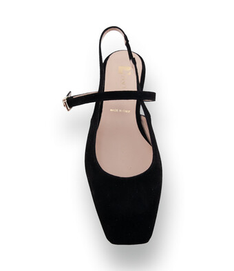 Pascucci Slingback - Karree-Form in schwarzem&nbsp;Veloursleder