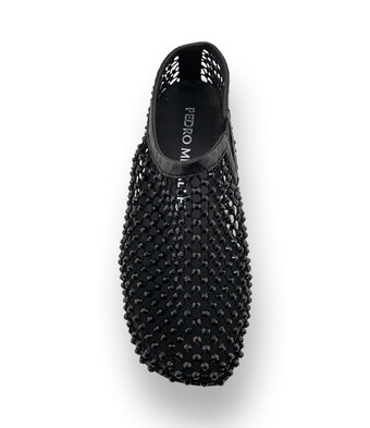 Pedro Miralles- Luftiger Netz - Hochfront Slipper mit Strass