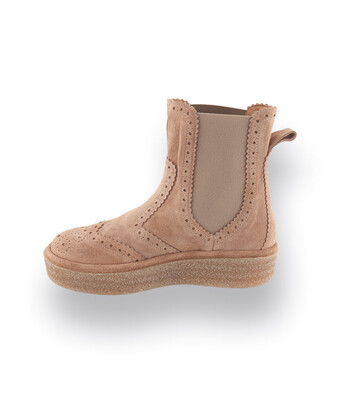 Pedro Miralles Chelseaboots in beige velours mit Lyra