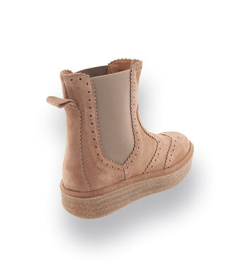 Pedro Miralles Chelseaboots in beige velours mit Lyra