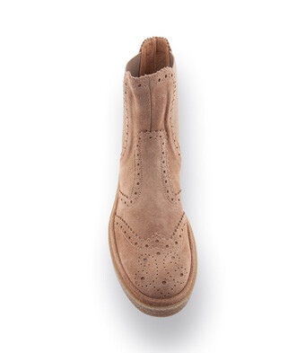 Pedro Miralles Chelseaboots in beige velours mit Lyra