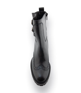 Pertini Stiefelette in dunkelgrün mit Schnallen