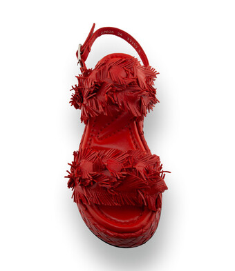 Pons Quintana Sandalette in orange mit Fransen