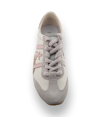 Premiata Jacky X - Exklusiver Damen-Sneaker in Wei&szlig; mit Pistaziengr&uuml;n und Rosa