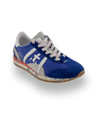 Premiata Jacky X -&nbsp; Exklusiver Damen-Sneaker in kr&auml;ftigem Blau und Wei&szlig;