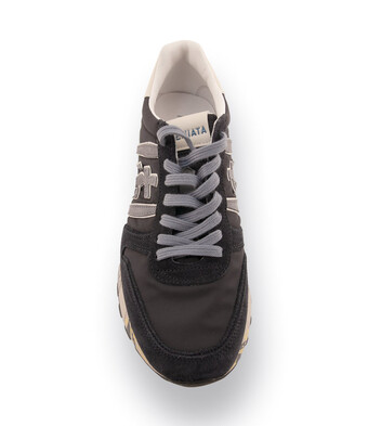 Premiata Herrensneaker Modell Lander in dunkelblau mit grau 
