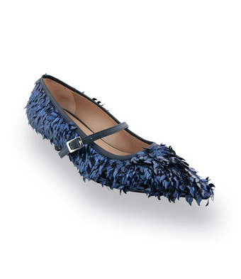 Prosperine - Mary-Jane in blau mit Stiftpailetten