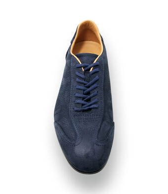 Exklusiver Herren-Edelsneaker aus blauem Nubukleder