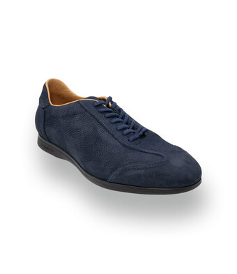 Exklusiver Herren-Edelsneaker aus blauem Nubukleder