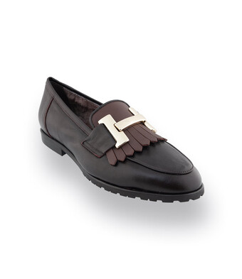 Michela Ruffino Loafer braun Fansenlasche und metallspange