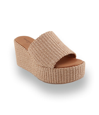 Sandro Rosi - Leichte Bast-Pantolette mit komfortablem Keilabsatz