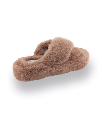 Scholl Hauspantoffel Flufie Cross in braun