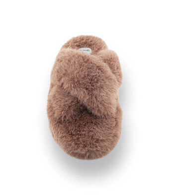 Scholl Hauspantoffel Flufie Cross in braun