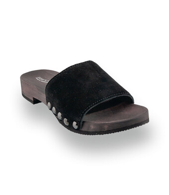 Softclox Bea - Schlichter Holz-Clog mit biegsamer Sohle in Schwarz