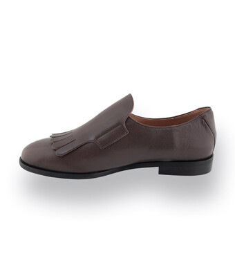 Status Loafer Doppelmonk in braun mit Fransenlasche