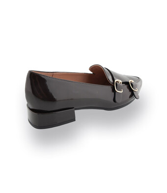 Status Loafer Doppelmonk in braun Spazzolato mit Fransenlasche