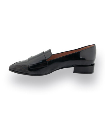 Status Loafer Doppelmonk in schwarz Spazzolato mit Fransenlasche