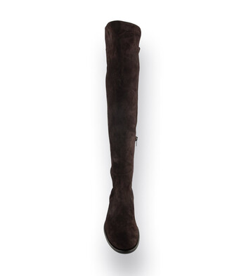 Status Stiefel in braun velours mit Stretch, am Knie höhergeschnitten