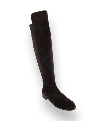 Status Stiefel in braun velours mit Stretch, am Knie höhergeschnitten