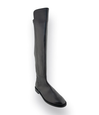 Status Stiefel in schwarz mit Stretch, am Knie h&ouml;hergeschnitten