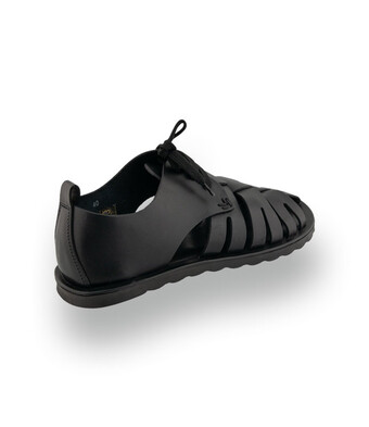 Herren-Schnürsandale in Schwarz mit geschlossener Ferse