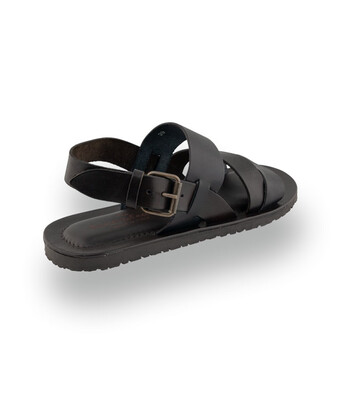 The Sandals Factory - Herren-Sandale in Dunkelbraun mit Schwarz