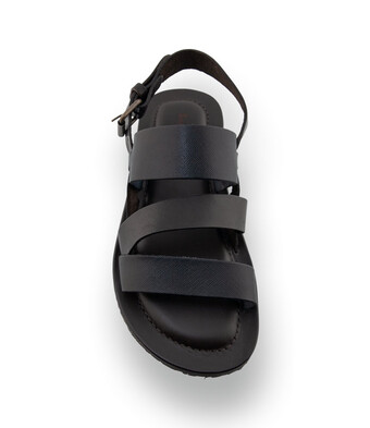 The Sandals Factory - Herren-Sandale in Dunkelbraun mit Schwarz