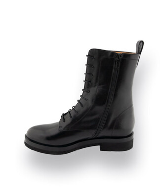 Schn&uuml;rstiefelette von TRUMANS in schwarz Glattleder