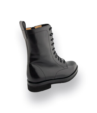 Schn&uuml;rstiefelette von TRUMANS in schwarz Glattleder