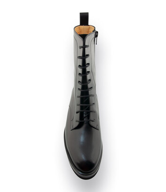 Schn&uuml;rstiefelette von TRUMANS in schwarz Glattleder