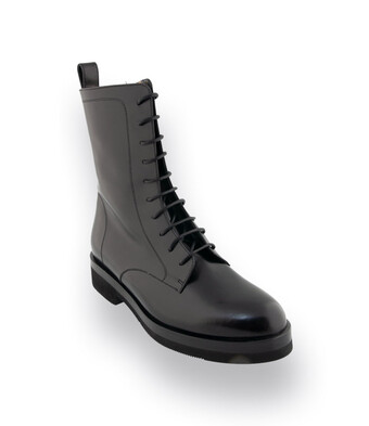 Schn&uuml;rstiefelette von TRUMANS in schwarz Glattleder