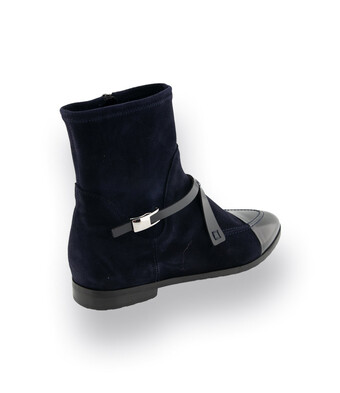 TRUMANS Stiefelette Blau – Lederkombi Jodhpur