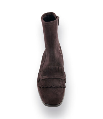 TRUMANS Stiefelette Braun &ndash; Karree - Fransenlasche