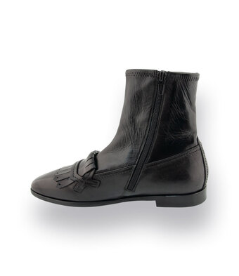TRUMANS Stiefelette Schwarz &ndash; Karree - Fransenlasche