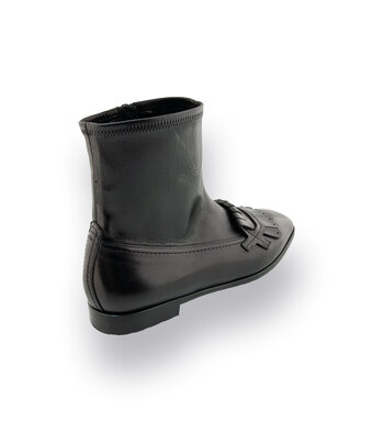 TRUMANS Stiefelette Schwarz &ndash; Karree - Fransenlasche