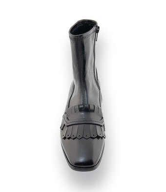 TRUMANS Stiefelette Schwarz &ndash; Karree - Fransenlasche