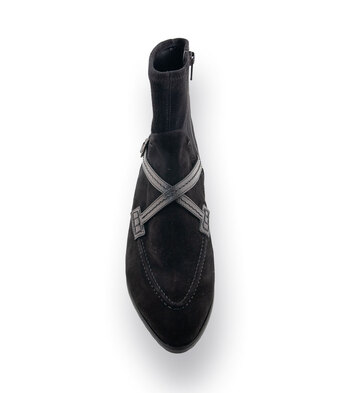 TRUMANS Stiefelette Schwarz &ndash; Lederkombi Jodhpur