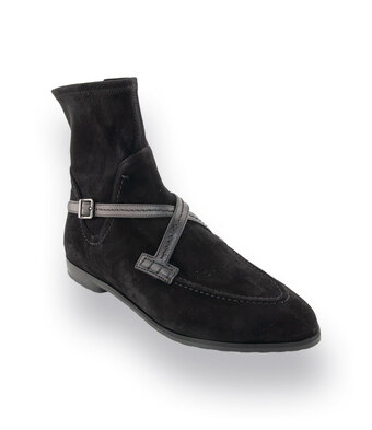 TRUMANS Stiefelette Schwarz &ndash; Lederkombi Jodhpur