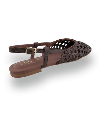 Unisa Slingback Badri &ndash; Dunkelbraun Geflochten