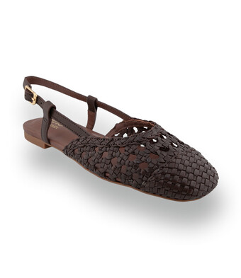 Unisa Slingback Badri &ndash; Dunkelbraun Geflochten