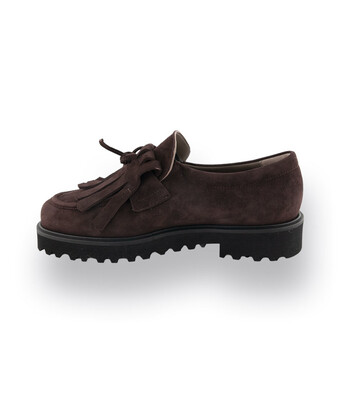 Viamercanti Loafer Lammfellgefüttert in braun Fransenlasche