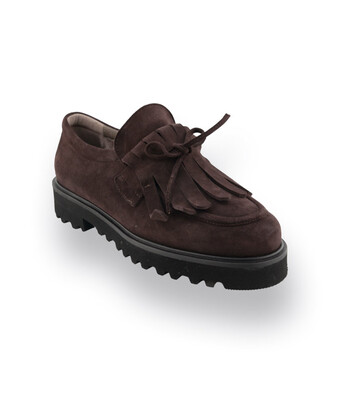 Viamercanti Loafer Lammfellgefüttert in braun Fransenlasche