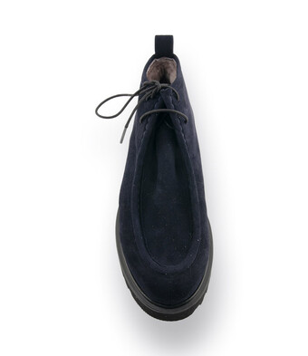 Viamercanti Schnürer Ankleboots in blau Nubuk