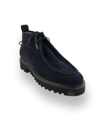 Viamercanti Schnürer Ankleboots in blau Nubuk