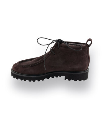 Viamercanti Schn&uuml;rer Ankleboots in Dunkelbraun Nubuk