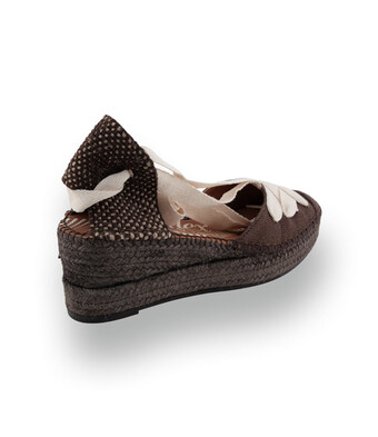 Viguera -Keilespadrilles in brauner Leinenoptik mit hellen B&auml;ndern