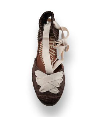 Viguera -Keilespadrilles in brauner Leinenoptik mit hellen B&auml;ndern